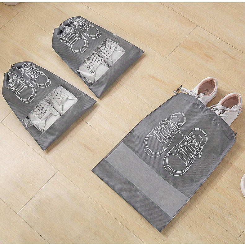 1pc Travel Shoe Storage Bag, Durable Non-woven Fabric, Drawstring Closure, Anti Yellowing, Moisture-proof, Perfect For Travel And Cushioning - Keep Shoes Free From Dust