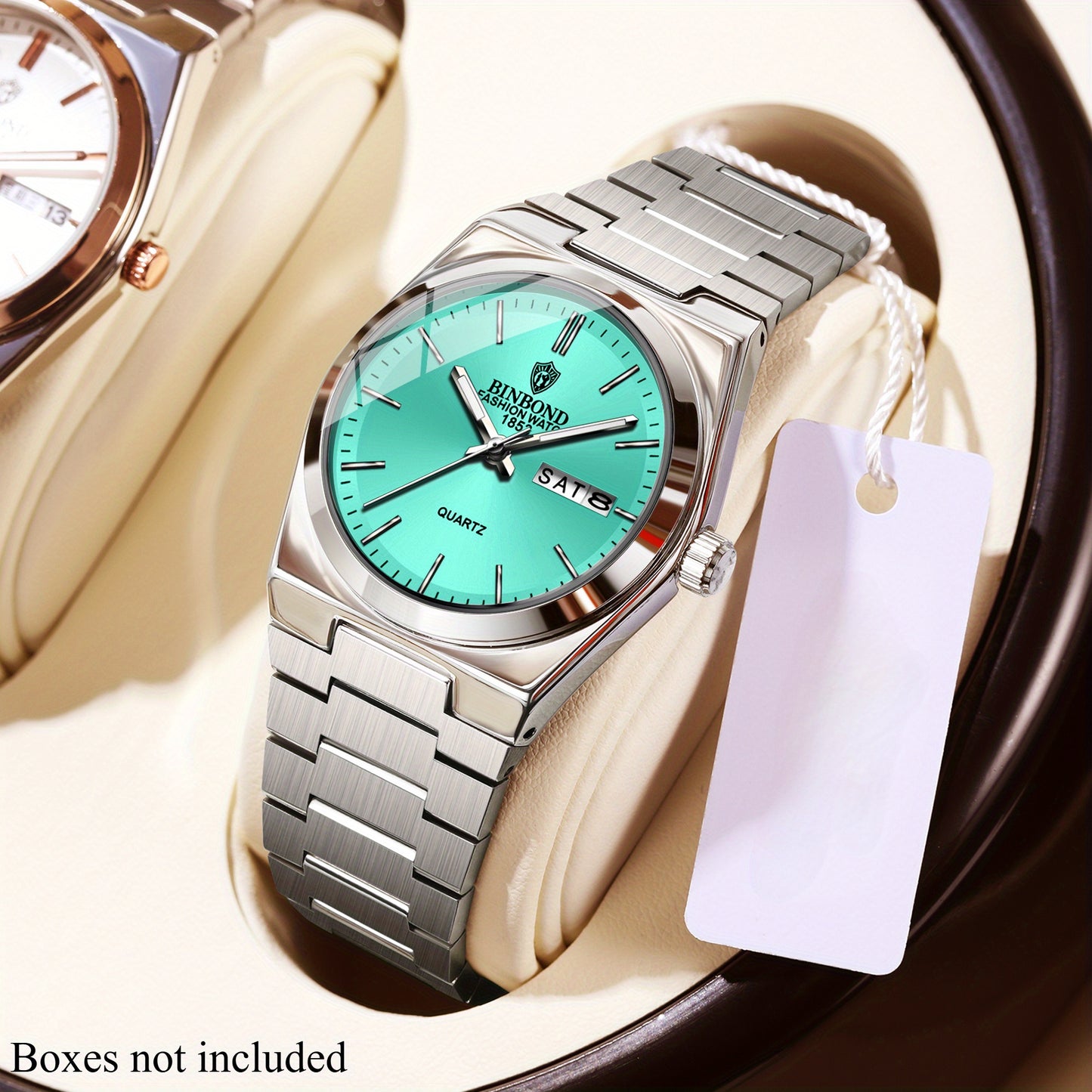 BINBOND Women'S Fashion Watch, Double Calendar, Quartz Movement, Stainless Steel Band, Round Case, Ideal for Daily Wear & Gifting, Stylish Accessory|Minimalist Design|Durable Watch