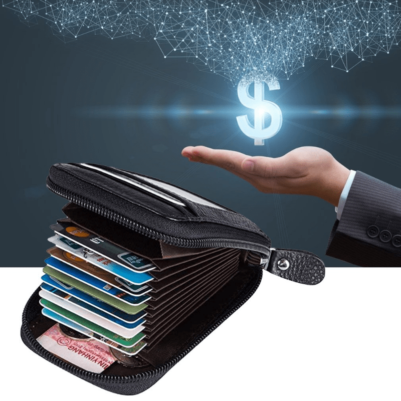 Men's Simple Casual PU Leather Card Holder Coin Purse Fashion Credit Card Bag