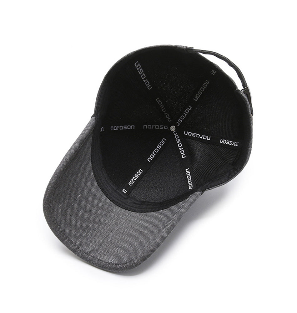 1pc Black Gray Summer Breathable Men Baseball Cap For Outdoor Sports