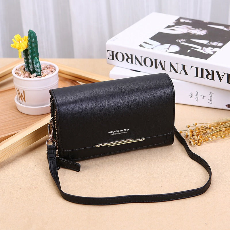Touch Screen Mobile Phone Bag, Mini Flap Crossbody Bag, Fashion Faux Leather Purse, Vertical Wallet With Card Slots
