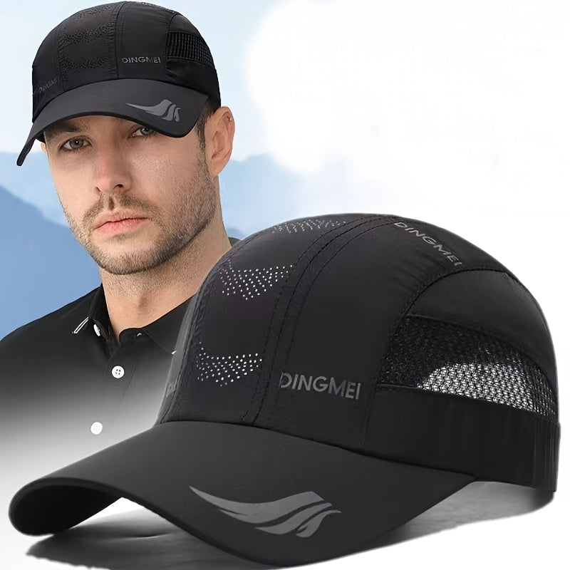 Sweat-Proof, Men's Quick-Dry Breathable Baseball Cap - Lightweight, Acrylic Sports Hat for Running & Casual Attire