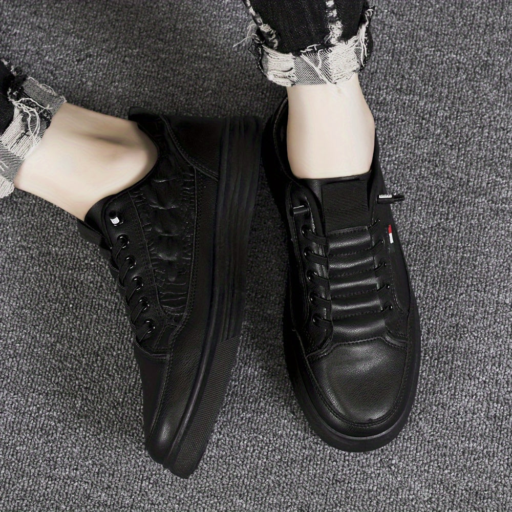 Men's Breathable Crocodile-Embossed Sneakers - Casual & Stylish, Non-Slip Faux Shoes for All Seasons