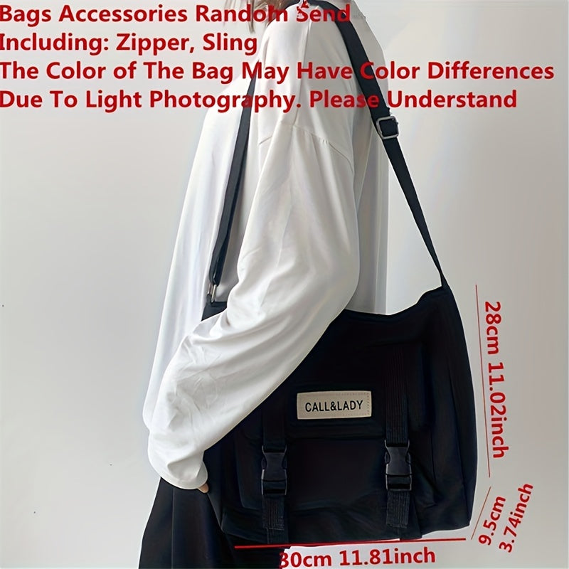 1pc Nylon Handbag Shoulder Bag Large Capacity Messenger Bag, Men's Messenger Bag Student School Bag