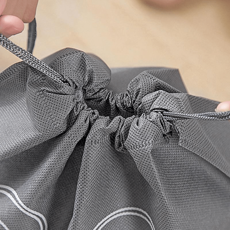 5pcs Grey Dustproof Shoe Bags with Drawstring - Perfect for Travel, Bedroom & Dorm Organization, Ideal Back to School Essentials
