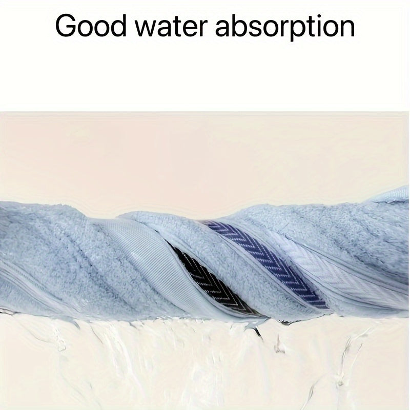 2pcs Soft Cotton Face Towels - Thick, Absorbent & Skin-Friendly for Home Bathroom, Striped Design with Reinforced Edges, 32.99cm x 72.01cm, Modern Style, Pink & Blue Shades, Bathroom Essentials | Modern Towel Design | Plush C