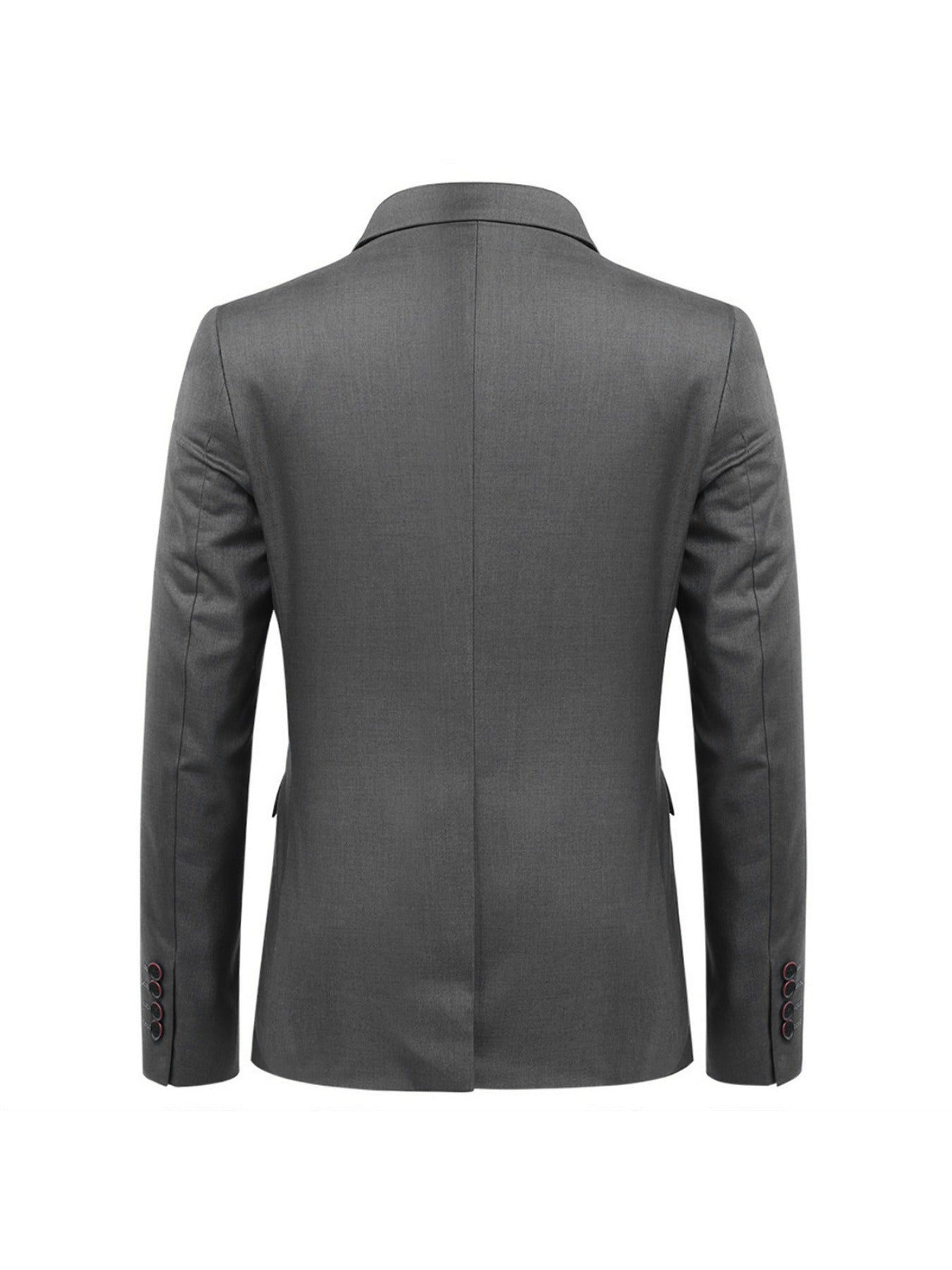 3pcs Men's Formal Suit Set, Men's Formal One Button Lapel Suit Jacket + Classic Matching Vest + Pants, Wedding Banquet & Business Occasion