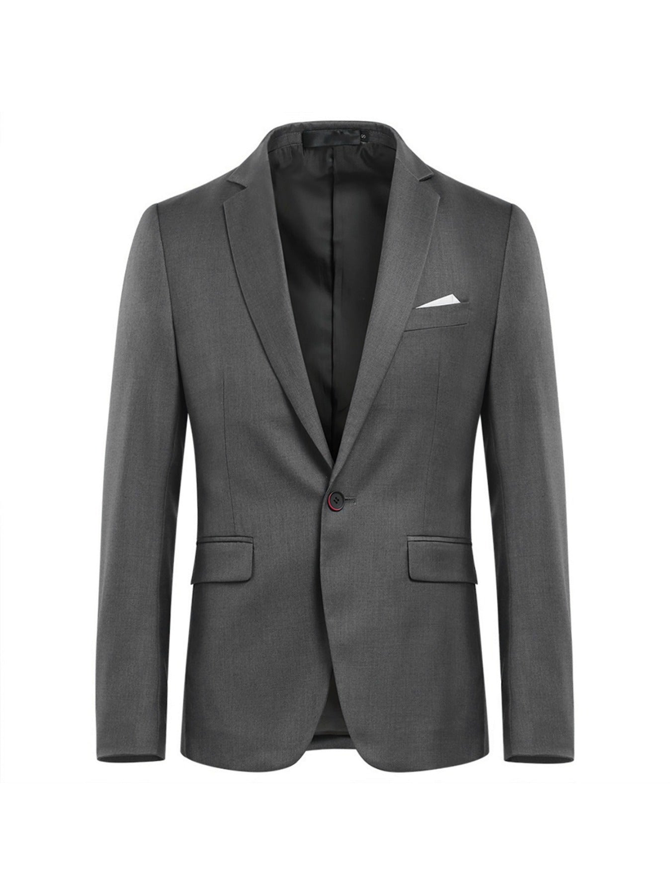 3pcs Men's Formal Suit Set, Men's Formal One Button Lapel Suit Jacket + Classic Matching Vest + Pants, Wedding Banquet & Business Occasion