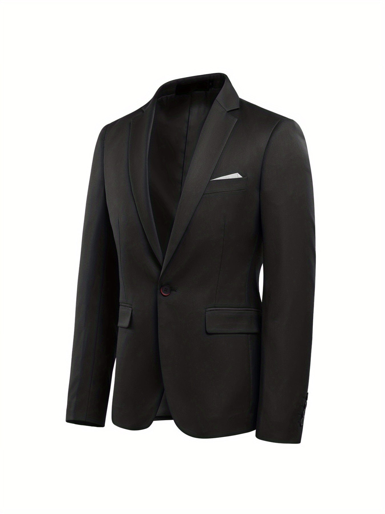 3pcs Men's Formal Suit Set, Men's Formal One Button Lapel Suit Jacket + Classic Matching Vest + Pants, Wedding Banquet & Business Occasion