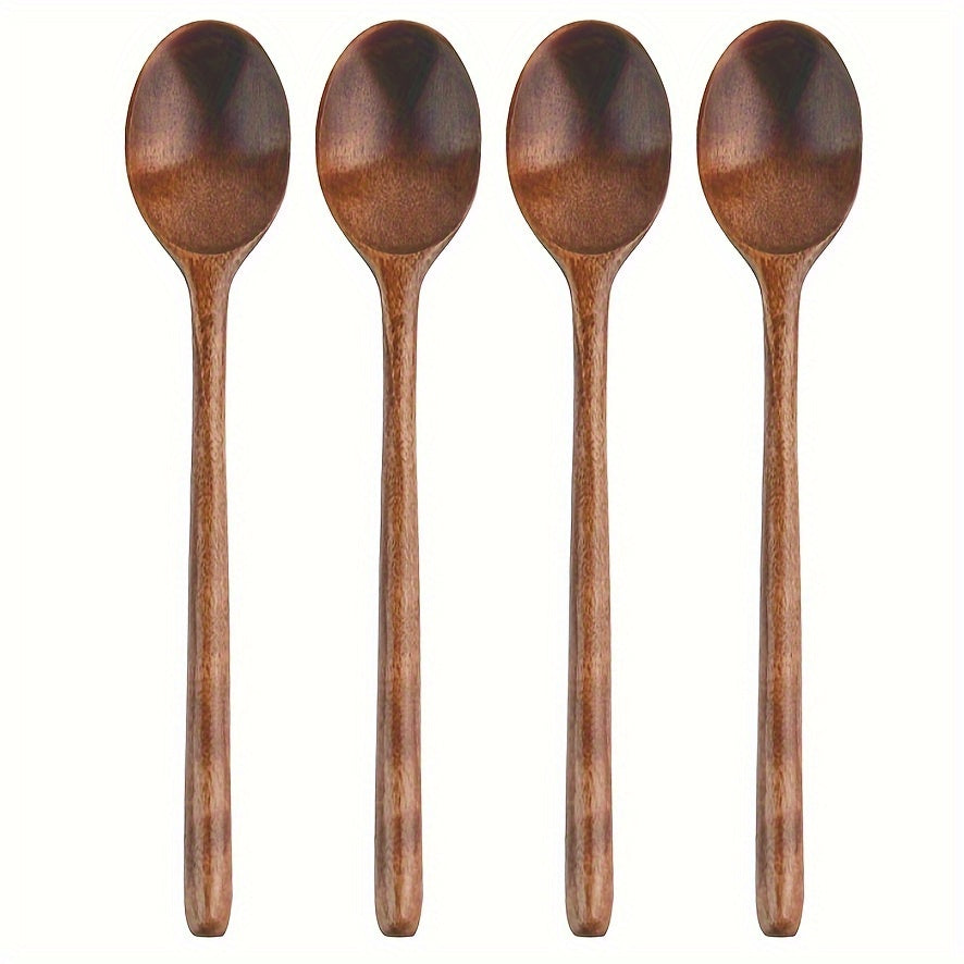 9-Inch Long Handle Wooden Spoons, Superba Spoon for Cooking, Wooden Spoon for Kitchen Soup Mixing Baking, Kitchen Supplies, Kitchen Utensils, Cooking Utensils