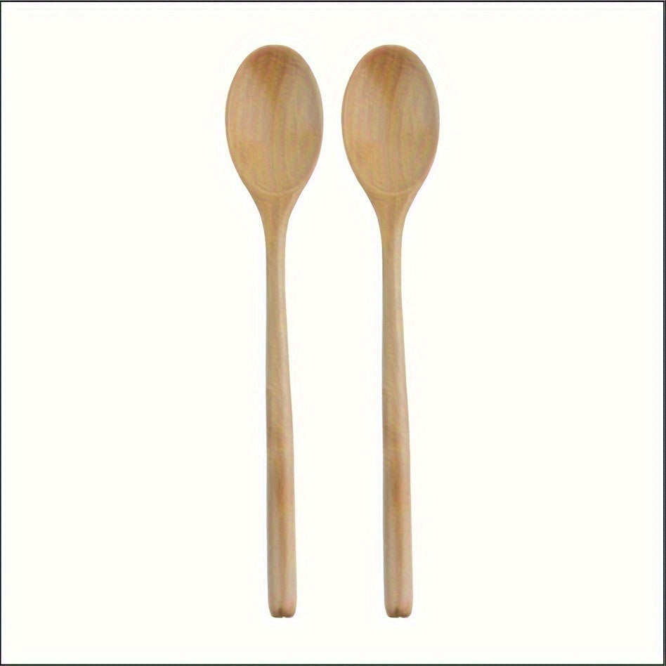 9-Inch Long Handle Wooden Spoons, Superba Spoon for Cooking, Wooden Spoon for Kitchen Soup Mixing Baking, Kitchen Supplies, Kitchen Utensils, Cooking Utensils