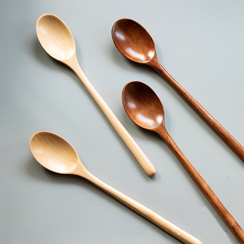 9-Inch Long Handle Wooden Spoons, Superba Spoon for Cooking, Wooden Spoon for Kitchen Soup Mixing Baking, Kitchen Supplies, Kitchen Utensils, Cooking Utensils