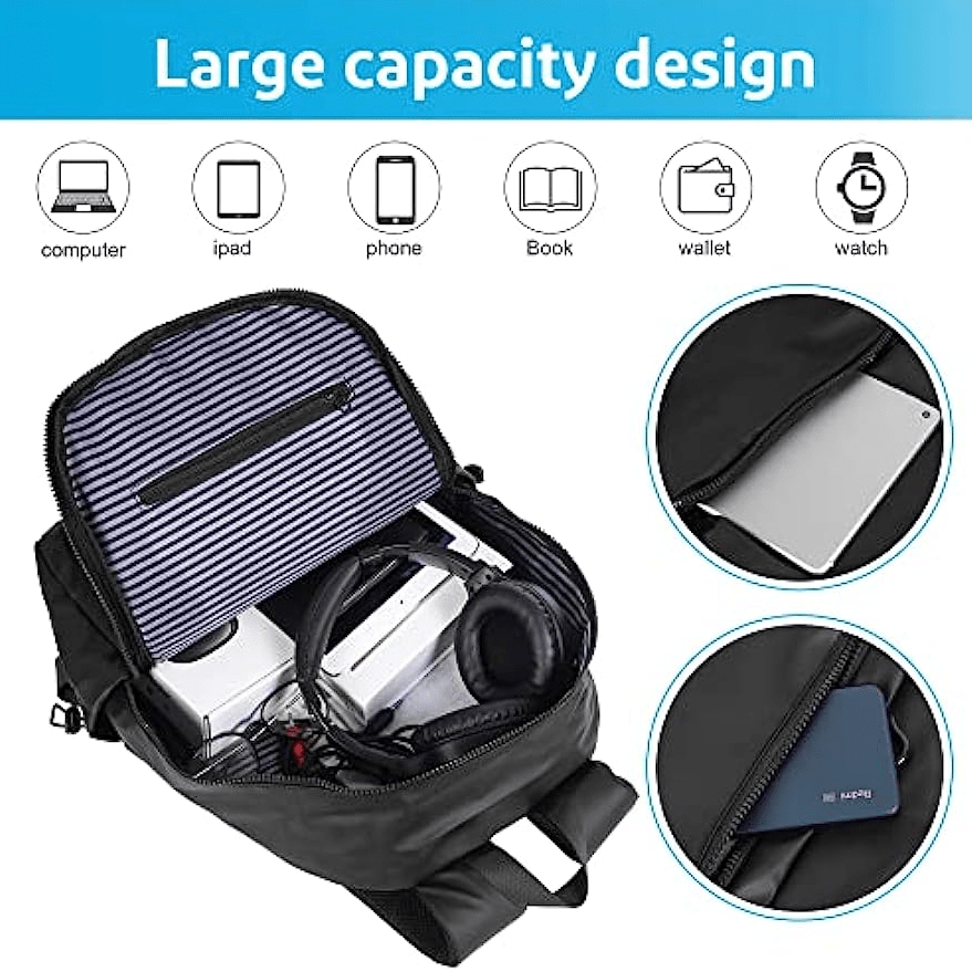 Men'S Large Capacity Travel Backpack - Durable Casual School Bag with Multiple Compartments, Adjustable Shoulder Straps & Secure Zipper Closure for Laptops, Books, and Essentials, Backpack for Travel, Smooth Texture Finish