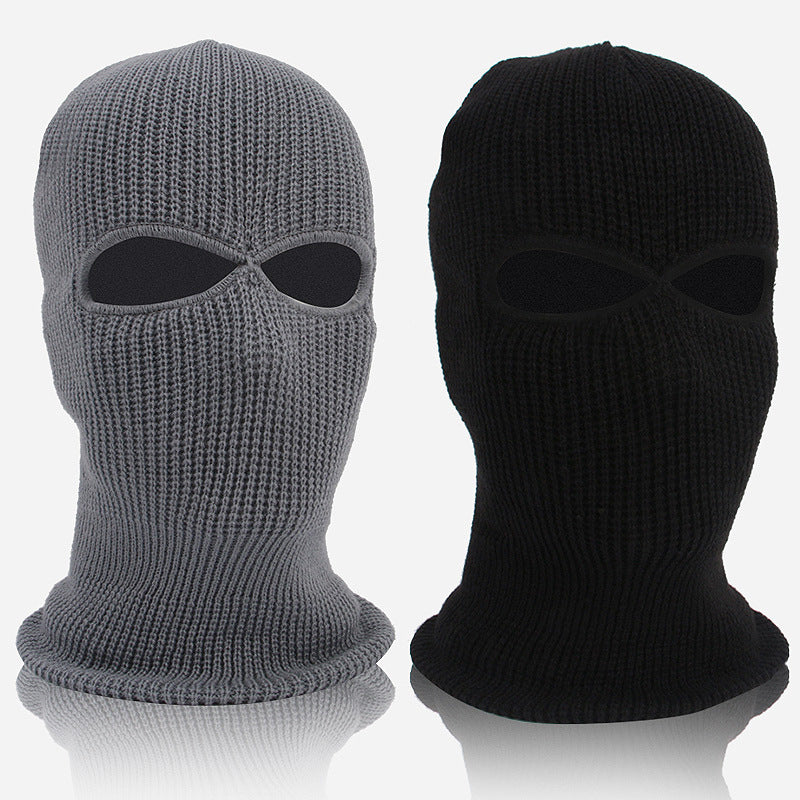 Men's Fleece-Lined Winter Balaclava - Windproof, Thermal Ski Mask with Dual Holes for Outdoor Sports