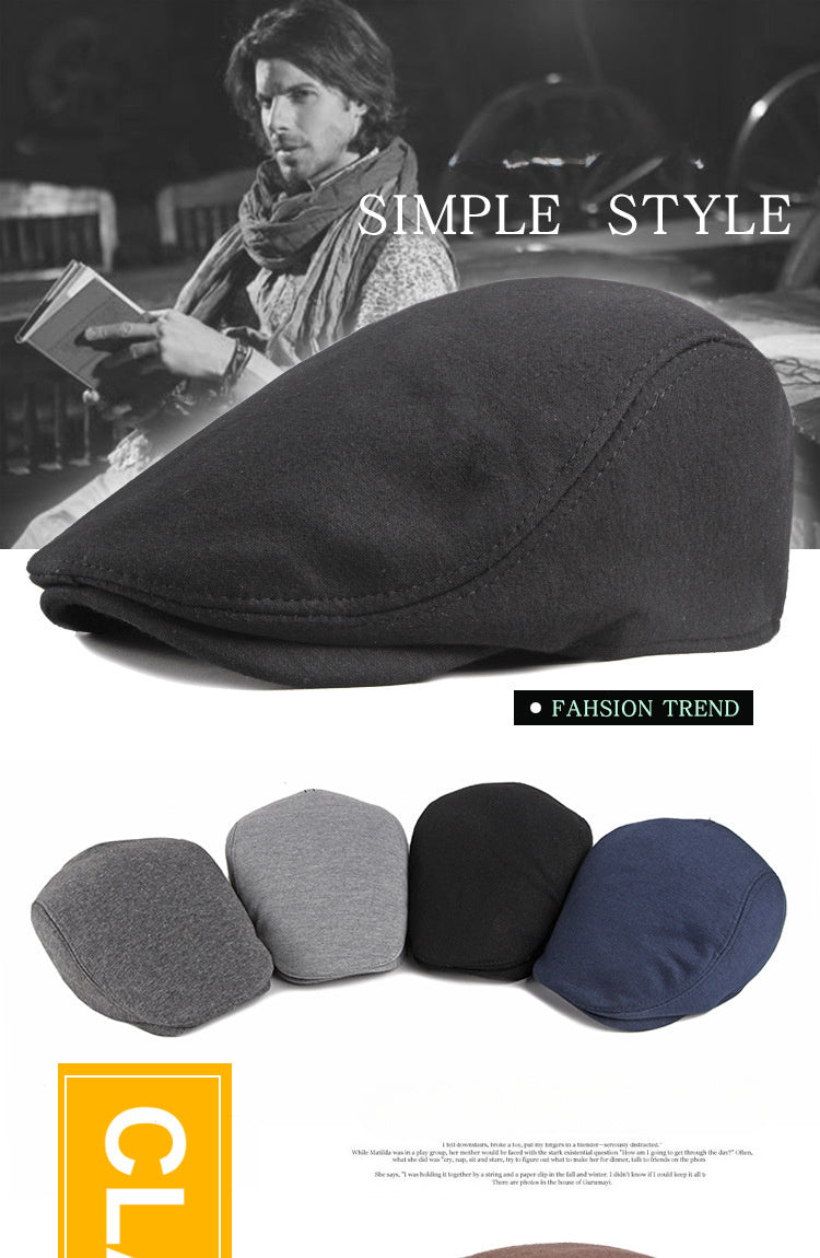 Retro, Men's Gatsby Newsboy Cap - Fashionable Polyester Flat Hat for Driving, Taxi & Hunting