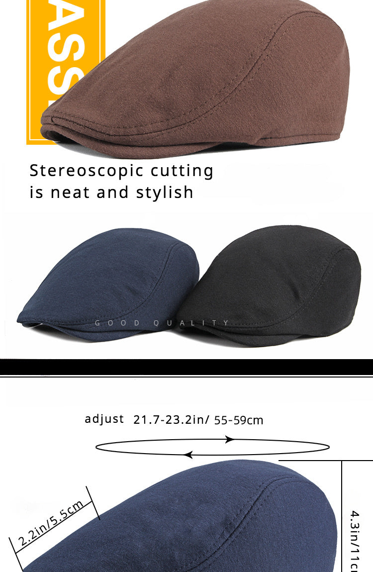 Retro, Men's Gatsby Newsboy Cap - Fashionable Polyester Flat Hat for Driving, Taxi & Hunting