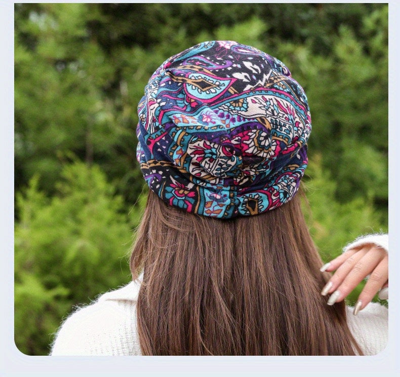 Women's Lightweight Newsboy Cap With Breathable Fabric, Floral Print, Durable Polyester Blend, Perfect For Daily Wear
