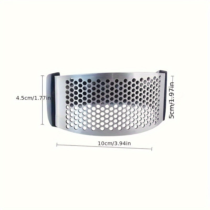 Stainless Steel Garlic Press Rocker - Uncharged Manual Garlic Mincer Crusher Chopper Masher for Kitchen, College Dorm Essentials
