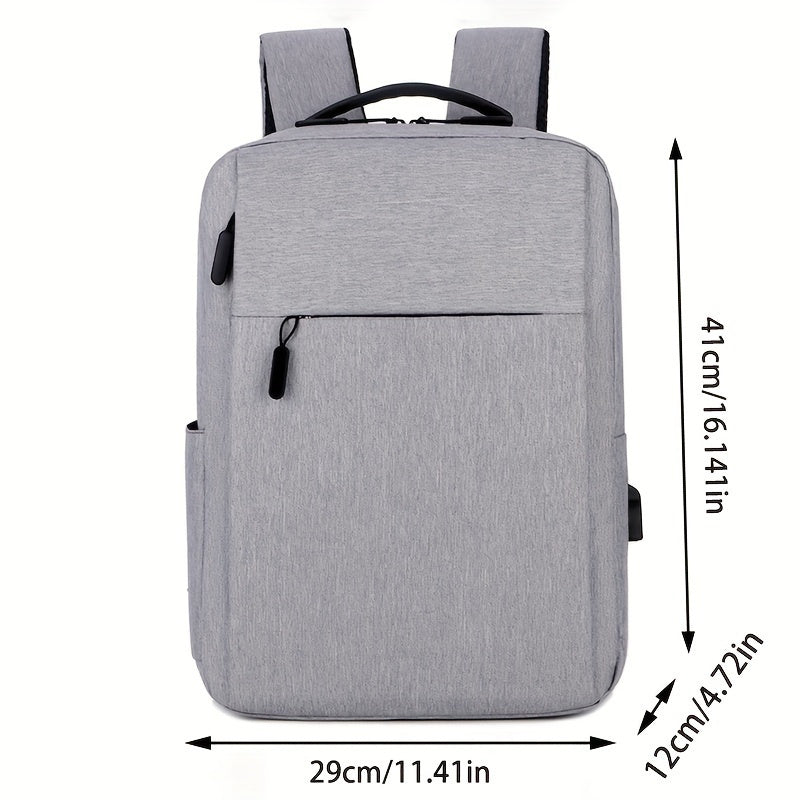1pc Oxford Travel Backpack, Casual Style, Large Capacity, Multi-Functional Storage, Ideal for Commuting, School, Office, and Outings, Machine Washable, No Rechargeable Battery - Gray
