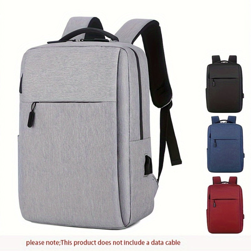 1pc Oxford Travel Backpack, Casual Style, Large Capacity, Multi-Functional Storage, Ideal for Commuting, School, Office, and Outings, Machine Washable, No Rechargeable Battery - Gray