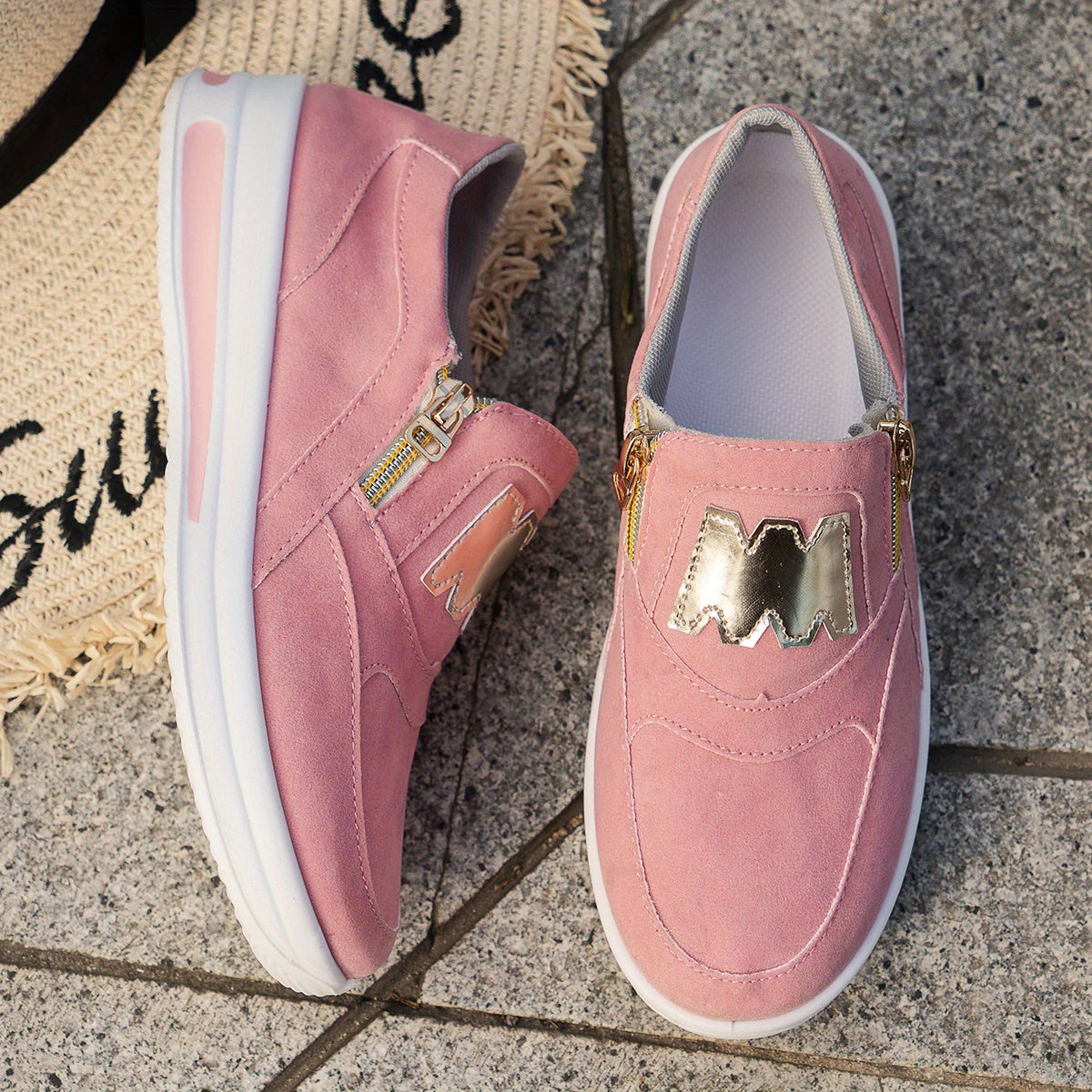 Women's Low-Top Sneakers, Breathable Mesh Upper, Soft Insole, PU Outsole, Comfortable And Lightweight, Suitable For All Seasons plus size