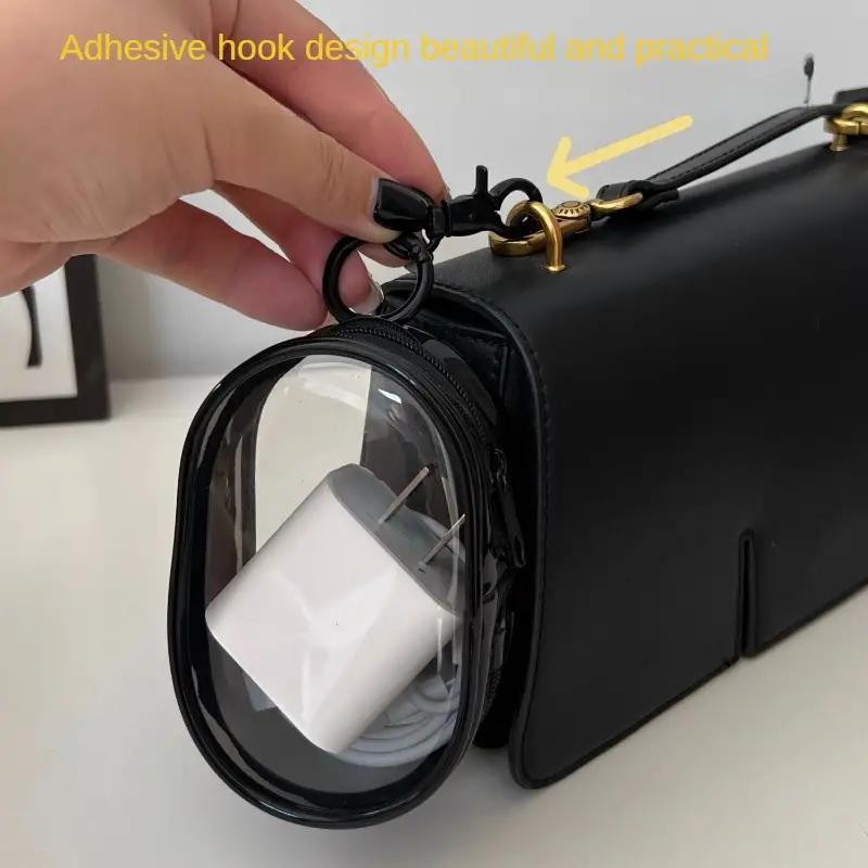 1pc Clear PVC Cable Organizer Box, Casual Style, Mini Portable Charger and Accessory Storage Case for Travel, Ideal for Headphones, Data Cables, and Chargers - Perfect for Christmas and New Year'S Gifts