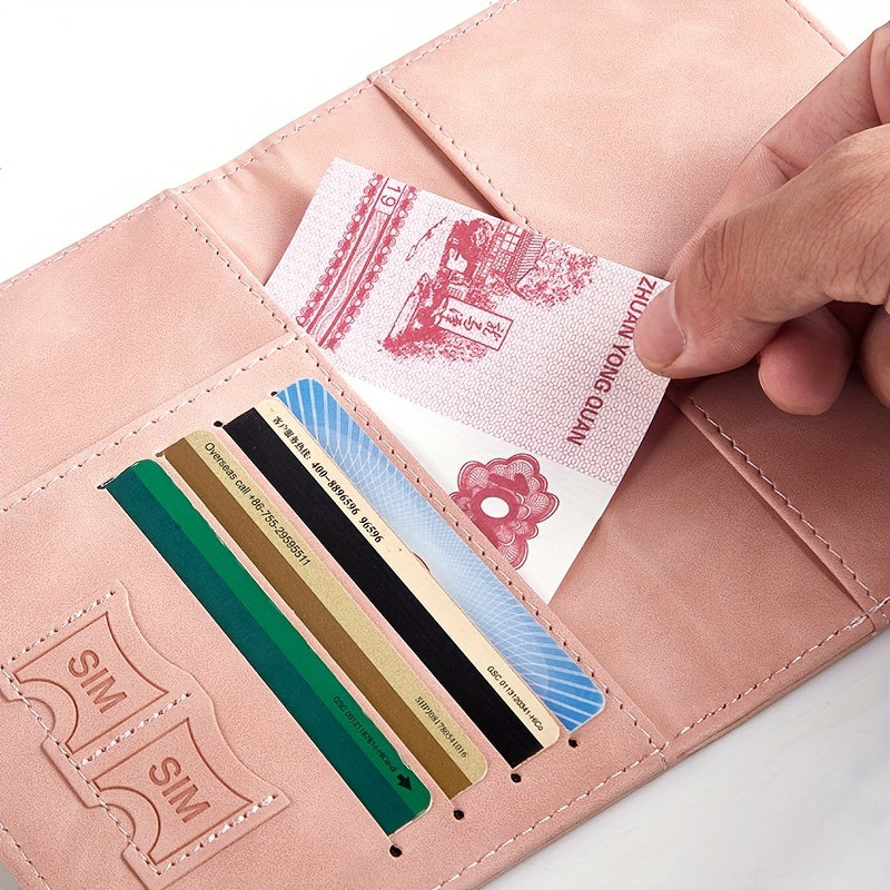 1pc Stylish RFID Blocking Passport Holder - Slim Travel Wallet & Card Organizer in Light Blue or Charcoal, Multi-Functional Design for Airplane Tickets and Cards, Secure Travel Wallet | Sleek Travel Accessory | Wallet, Passpo