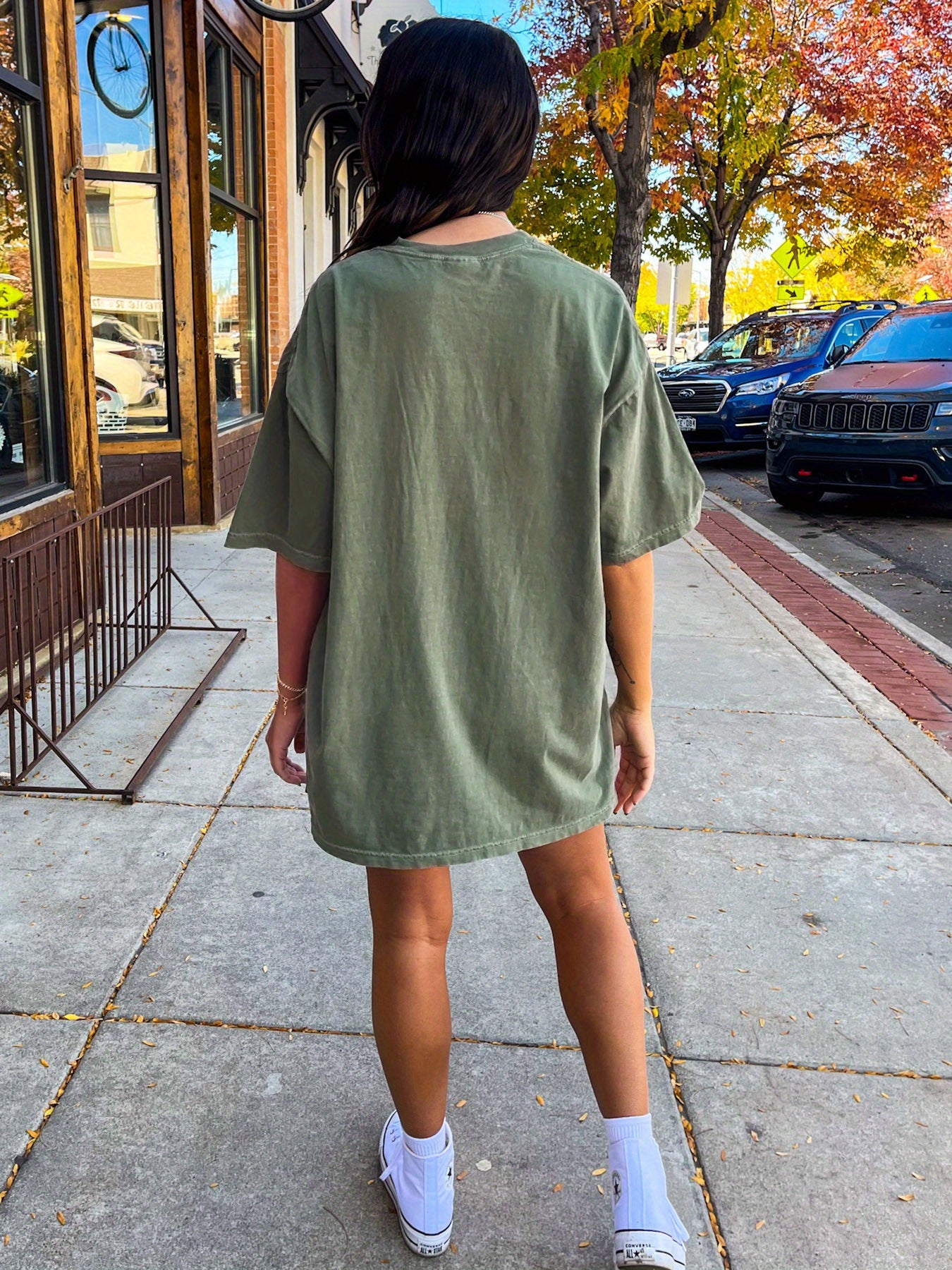 Double-Sided Milano Italy Letter Print Crew Neck Tee Dress, Casual Short Sleeve Summer Dress for Women, Lightweight and Comfortable