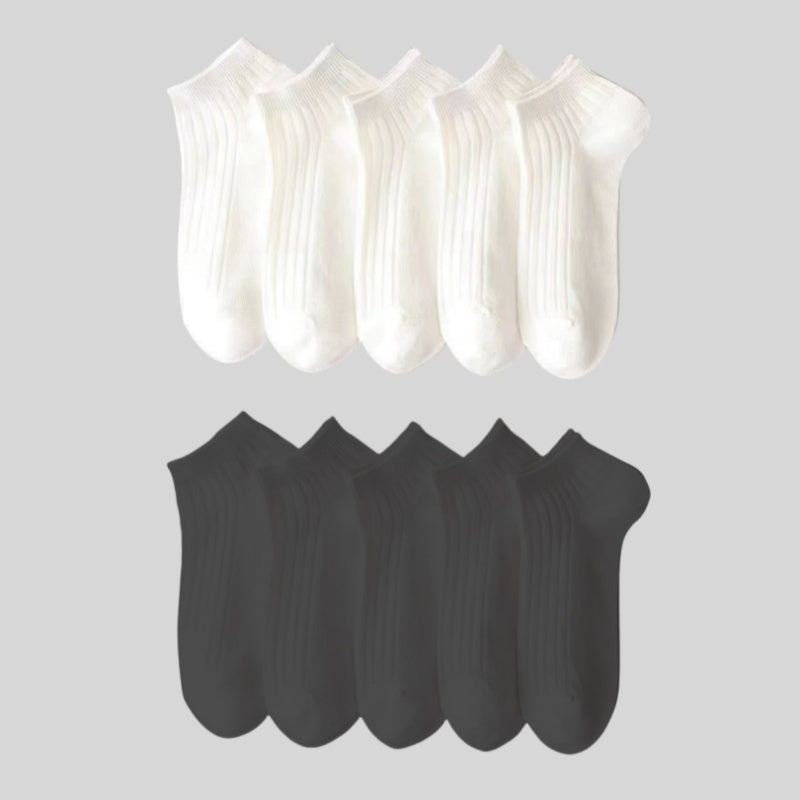 10/20/30/50 Pairs of Socks Spring/Summer Sweat Absorbing Men's and Women's Style Small White Socks Simple and Versatile High-looking Short Socks Boat Socks
