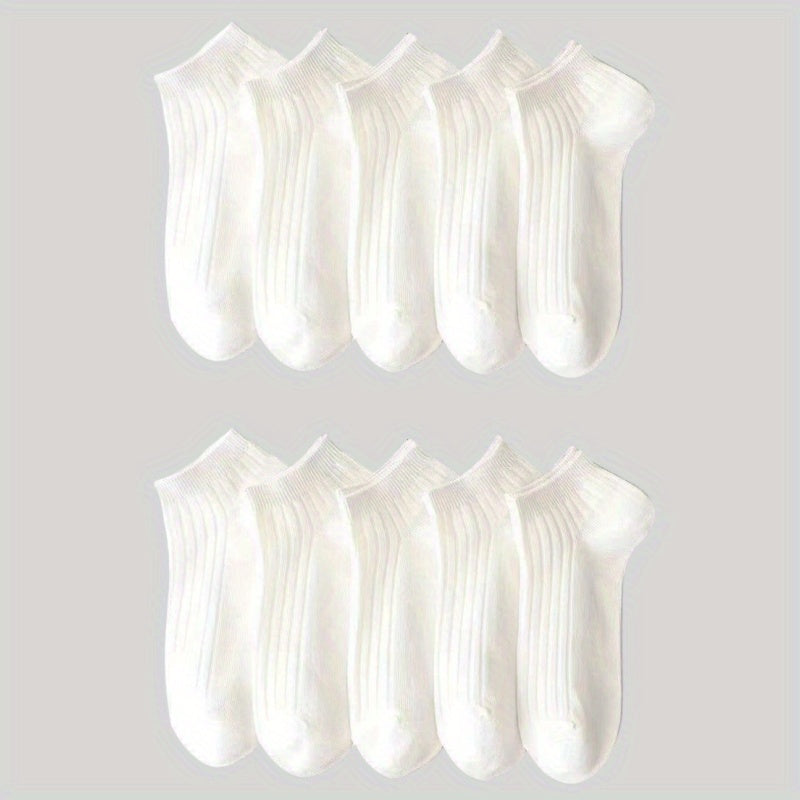 10/20/30/50 Pairs of Socks Spring/Summer Sweat Absorbing Men's and Women's Style Small White Socks Simple and Versatile High-looking Short Socks Boat Socks