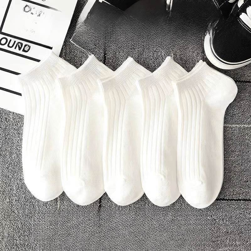 10/20/30/50 Pairs of Socks Spring/Summer Sweat Absorbing Men's and Women's Style Small White Socks Simple and Versatile High-looking Short Socks Boat Socks