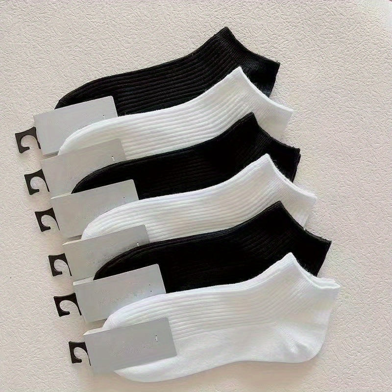 10/20/30/50 Pairs of Socks Spring/Summer Sweat Absorbing Men's and Women's Style Small White Socks Simple and Versatile High-looking Short Socks Boat Socks