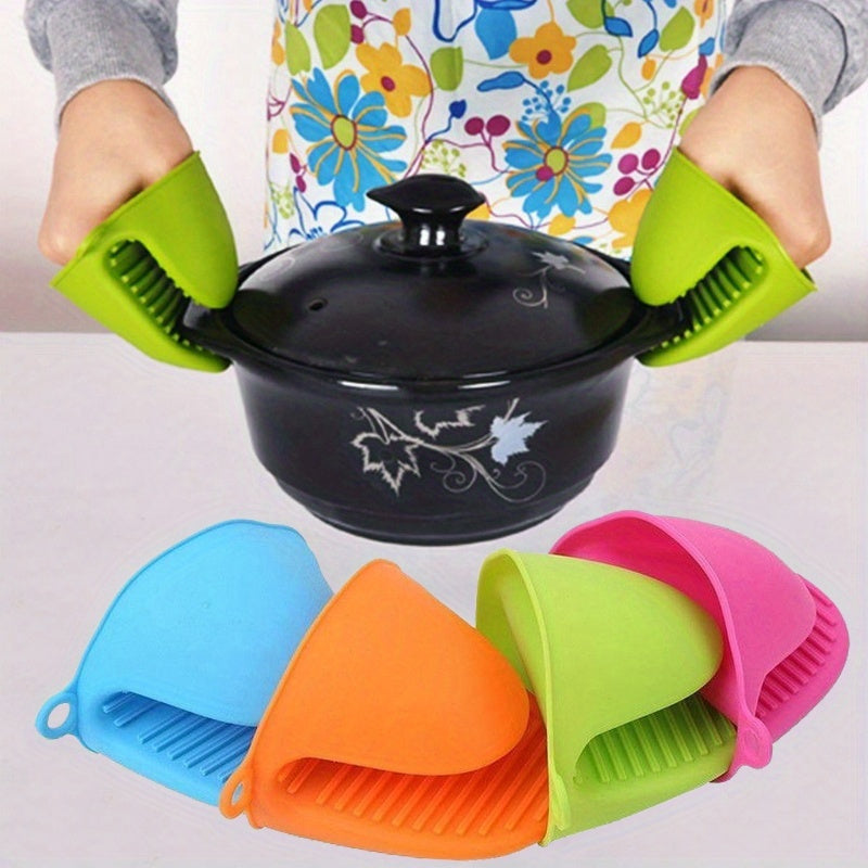 1 Pair Silicone Pot Holder Anti-scalding Clip Gloves - Չսահող բռնելով Խոհանոց, Կրկնակի Ձեռքեր, Հարմար է Խոհանոցի, Թխելու, Խոհարարական Խոհանոցի Առարկաների | Գունագեղ խոհանոցային սպասք՝ չսահող ամանի սեղմակ