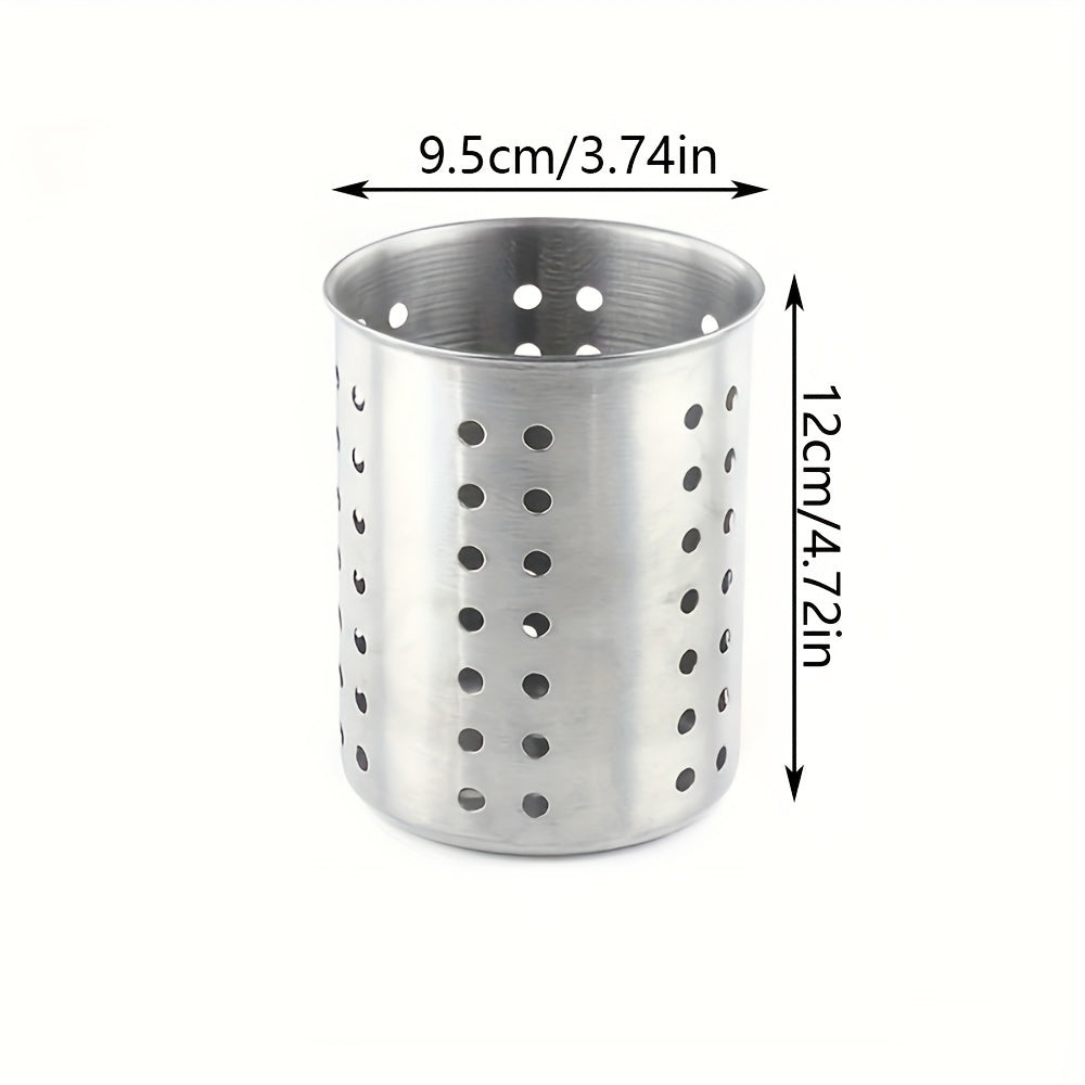 Stainless Steel Utensil Holder - Multipurpose Kitchen Organizer Caddy for Chopsticks, Spoons, Forks, Knives - Food-Safe Cutlery Storage for Home & Commercial Use