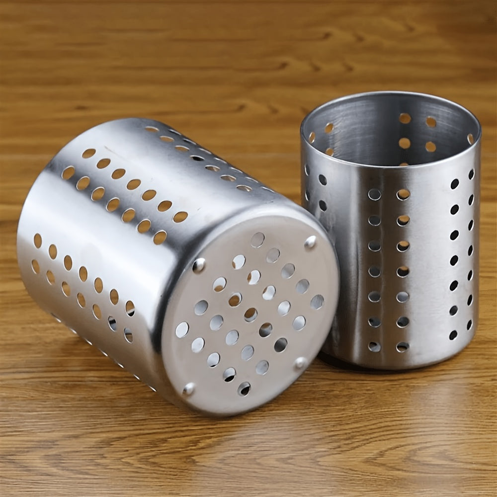 Stainless Steel Utensil Holder - Multipurpose Kitchen Organizer Caddy for Chopsticks, Spoons, Forks, Knives - Food-Safe Cutlery Storage for Home & Commercial Use