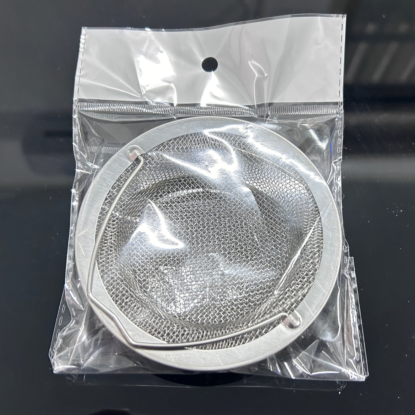Stainless Steel Kitchen Sink Strainer with Handle - Modern Round, Anti-Clog Mesh Filter for Bathroom & Kitchen Sinks, No Power Needed, Bathroom Sink Filter|Sleek Metal Finish|Stainless Steel Mesh