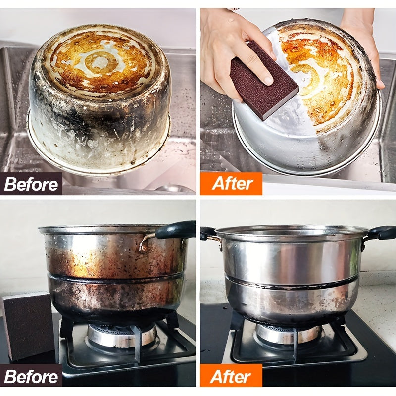 5-Pack Kitchen Cleaning Sponges - Non-Electric Heavy-Duty Scouring Pads, Manual Emery for Descaling, Rust & Stain Removal, Cookware & Dishwashing Scrubbers