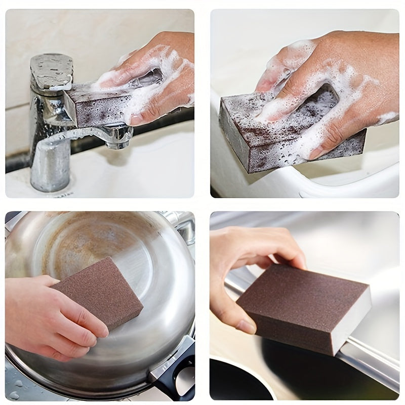 5-Pack Kitchen Cleaning Sponges - Non-Electric Heavy-Duty Scouring Pads, Manual Emery for Descaling, Rust & Stain Removal, Cookware & Dishwashing Scrubbers