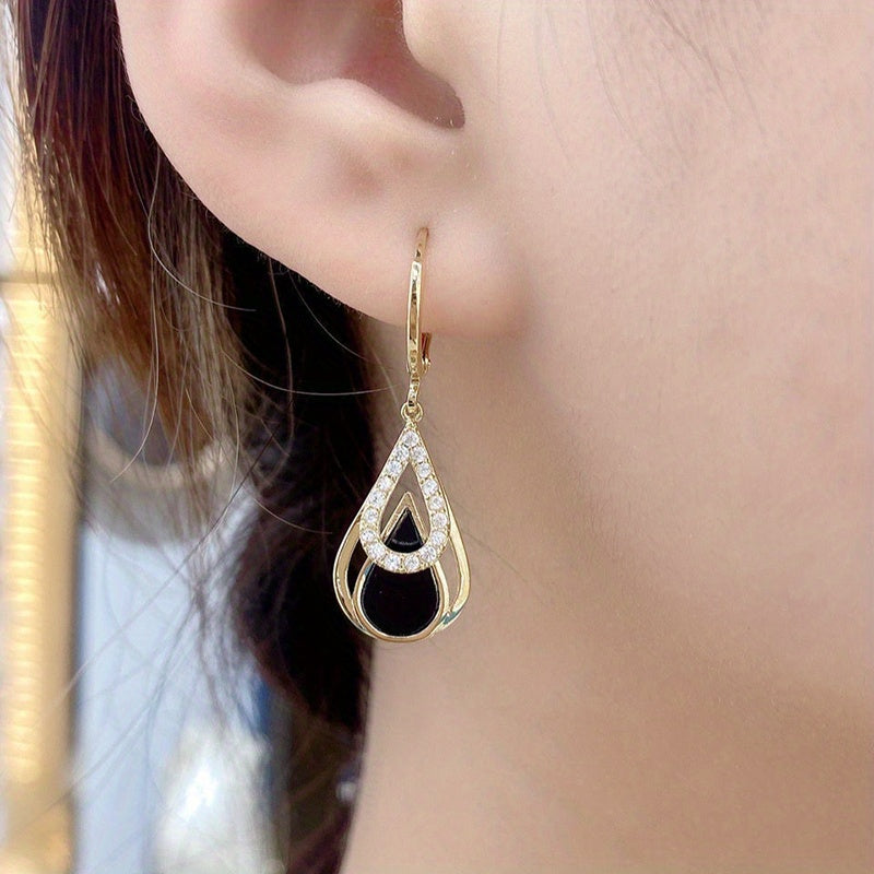 Fashionable New Creativity Simple Hollow Water Droplet Earrings Party Commemorative Gifts Versatile Jewelry For Family And Friends Exquisite Christmas And Birthday Gifts