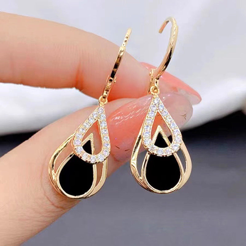 Fashionable New Creativity Simple Hollow Water Droplet Earrings Party Commemorative Gifts Versatile Jewelry For Family And Friends Exquisite Christmas And Birthday Gifts