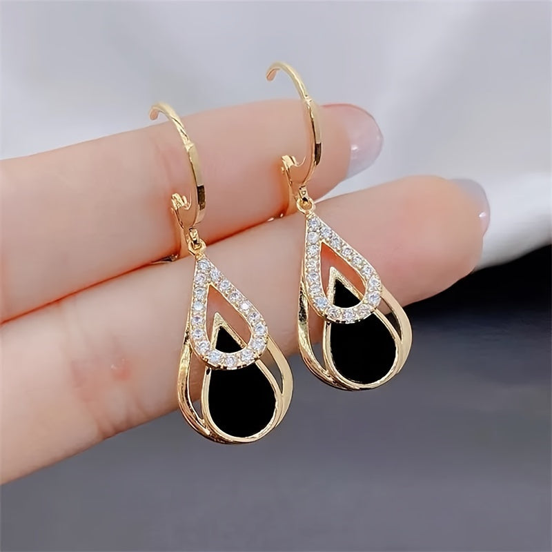 Fashionable New Creativity Simple Hollow Water Droplet Earrings Party Commemorative Gifts Versatile Jewelry For Family And Friends Exquisite Christmas And Birthday Gifts