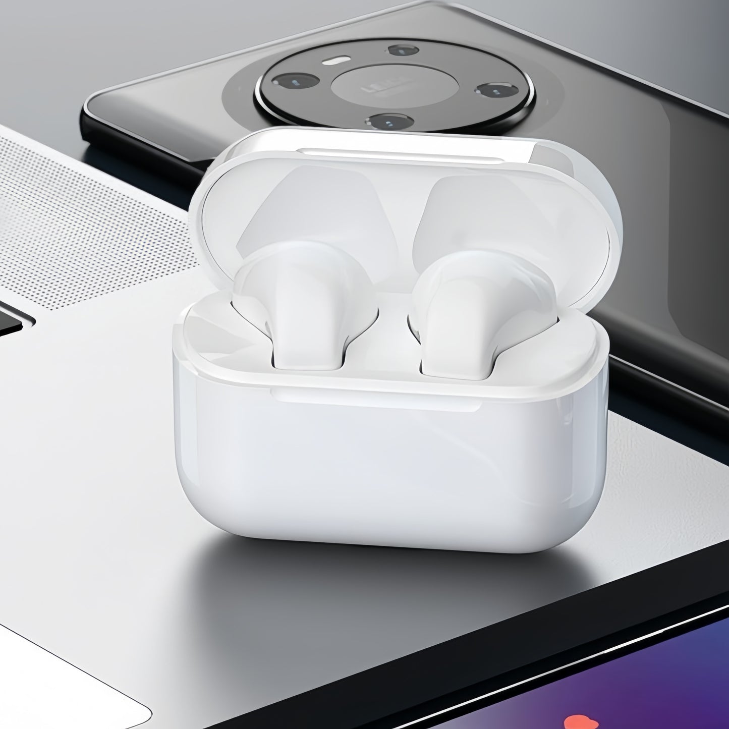 2024 True Wireless Earbuds 5.3 TWS HiFi 9D Stereo HD Smart Mini ականջակալներ - կոնդենսատոր խոսափող, հպման կառավարում, անիմե/մուլտֆիլմի ձևավորում - թեթև պլաստիկ կիսաբաց ականջակալ սովորական օգտագործման համար, մաքուր զանգեր, սպորտ - Համատեղելի է