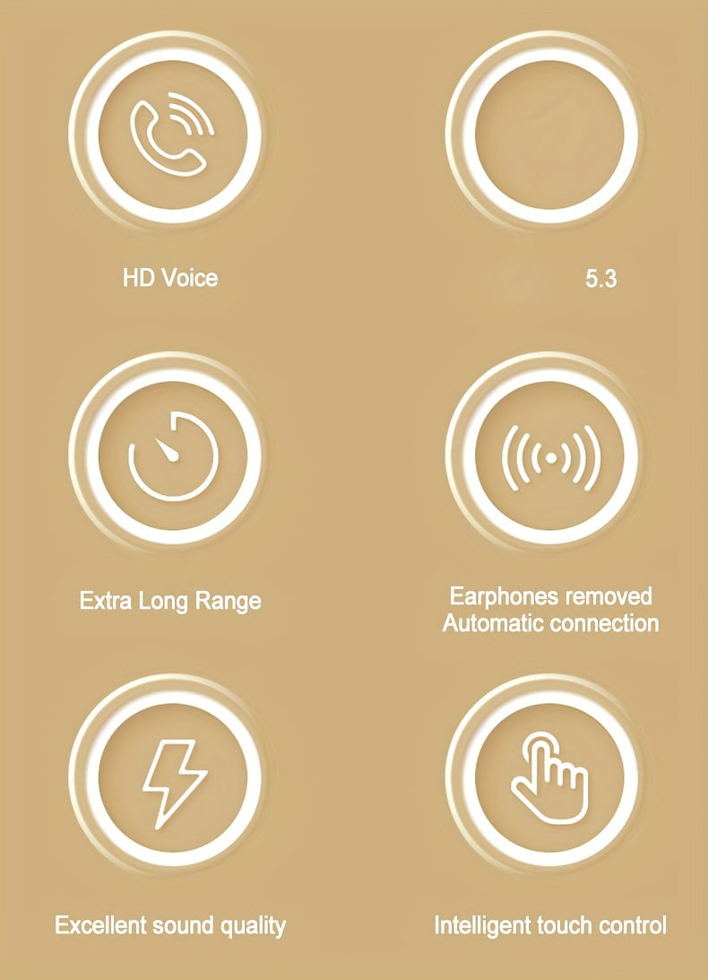 2024 True Wireless Earbuds 5.3 TWS HiFi 9D Stereo HD Smart Mini ականջակալներ - կոնդենսատոր խոսափող, հպման կառավարում, անիմե/մուլտֆիլմի ձևավորում - թեթև պլաստիկ կիսաբաց ականջակալ սովորական օգտագործման համար, մաքուր զանգեր, սպորտ - Համատեղելի է