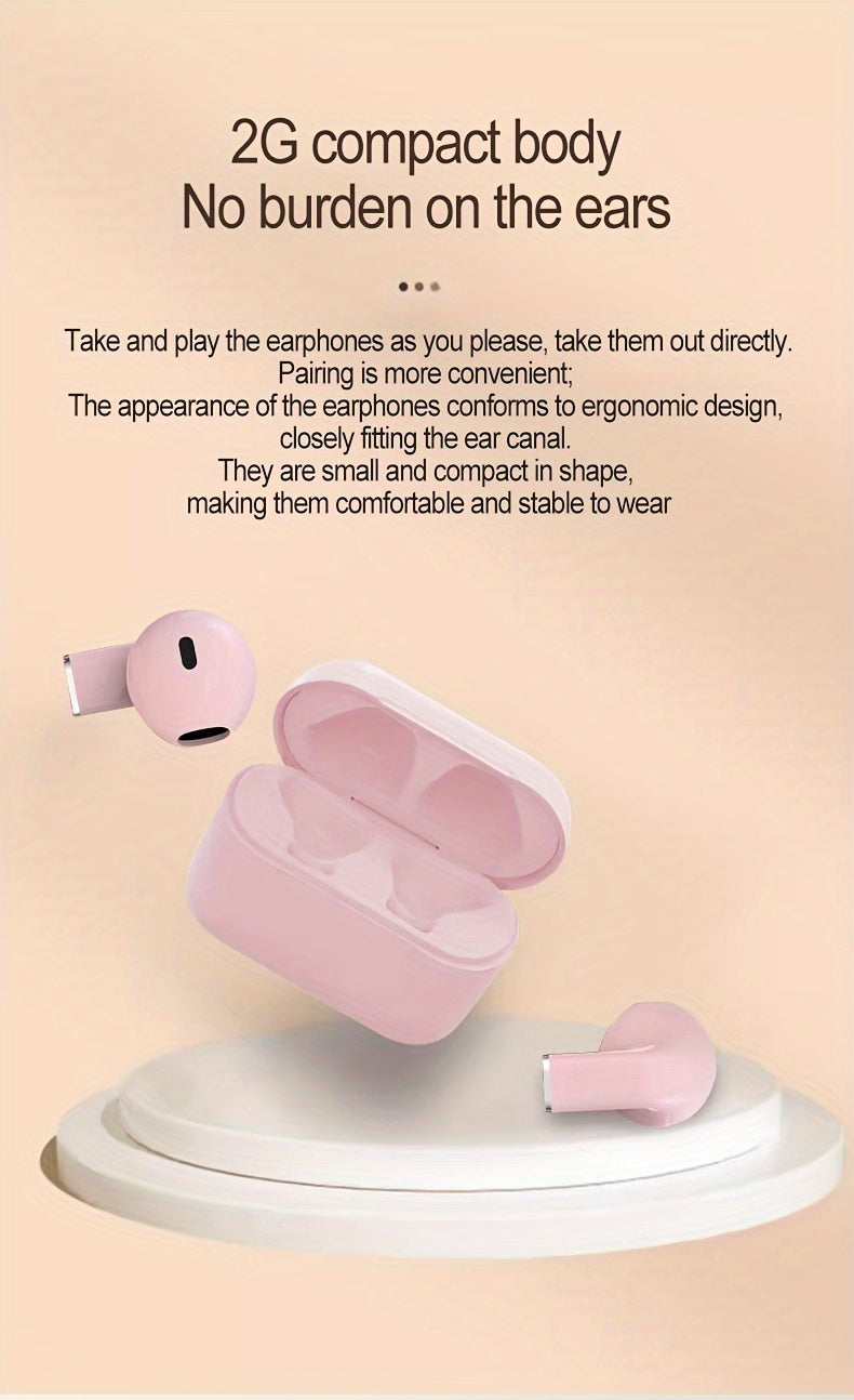 2024 True Wireless Earbuds 5.3 TWS HiFi 9D Stereo HD Smart Mini ականջակալներ - կոնդենսատոր խոսափող, հպման կառավարում, անիմե/մուլտֆիլմի ձևավորում - թեթև պլաստիկ կիսաբաց ականջակալ սովորական օգտագործման համար, մաքուր զանգեր, սպորտ - Համատեղելի է