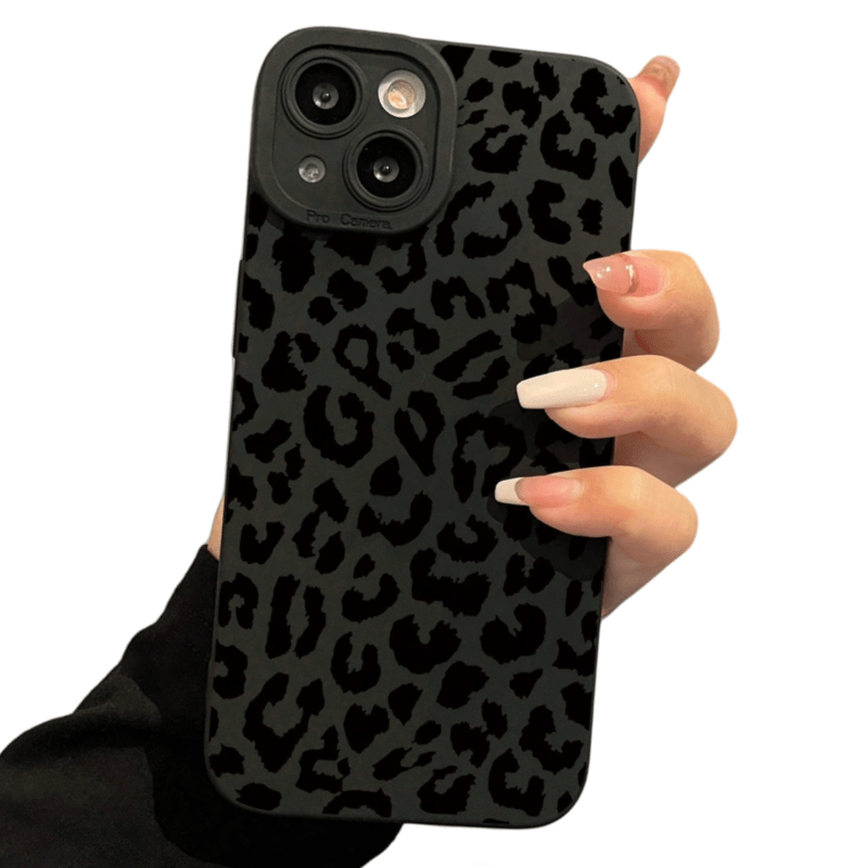 Angel Eye New Black Leopard Pattern բջջային հեռախոսի պատյան Հարմար է iPhone16 15 14 13 12 11 x xs xr xsmax 7 8 Pro Max Plus Series Full Soft Shell - Թրենդային նորաձև Leopard Element պաշտպանիչ պատյան