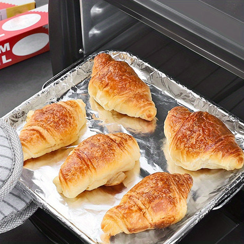 10m Roll Disposable Aluminum Foil, Non-Stick BBQ Wrapping Paper, Oven Safe Kitchen Oil-Proof Tool for Baking and Grilling