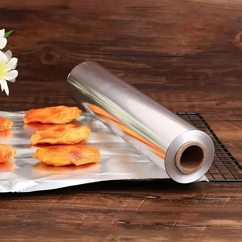 10m Roll Disposable Aluminum Foil, Non-Stick BBQ Wrapping Paper, Oven Safe Kitchen Oil-Proof Tool for Baking and Grilling