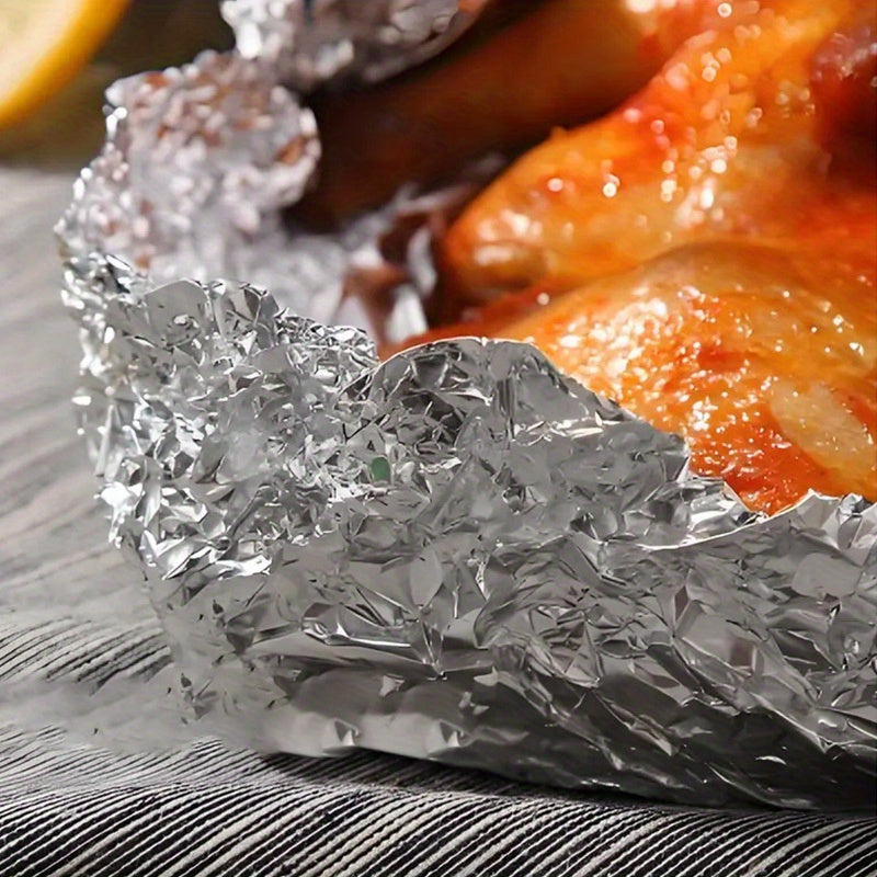 10m Roll Disposable Aluminum Foil, Non-Stick BBQ Wrapping Paper, Oven Safe Kitchen Oil-Proof Tool for Baking and Grilling