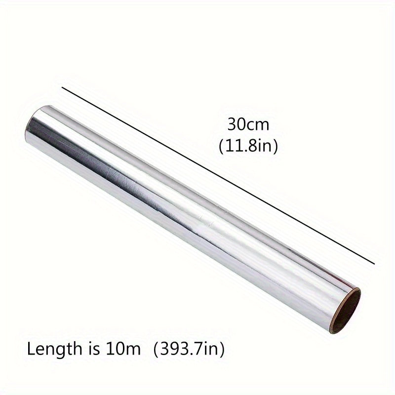 10m Roll Disposable Aluminum Foil, Non-Stick BBQ Wrapping Paper, Oven Safe Kitchen Oil-Proof Tool for Baking and Grilling