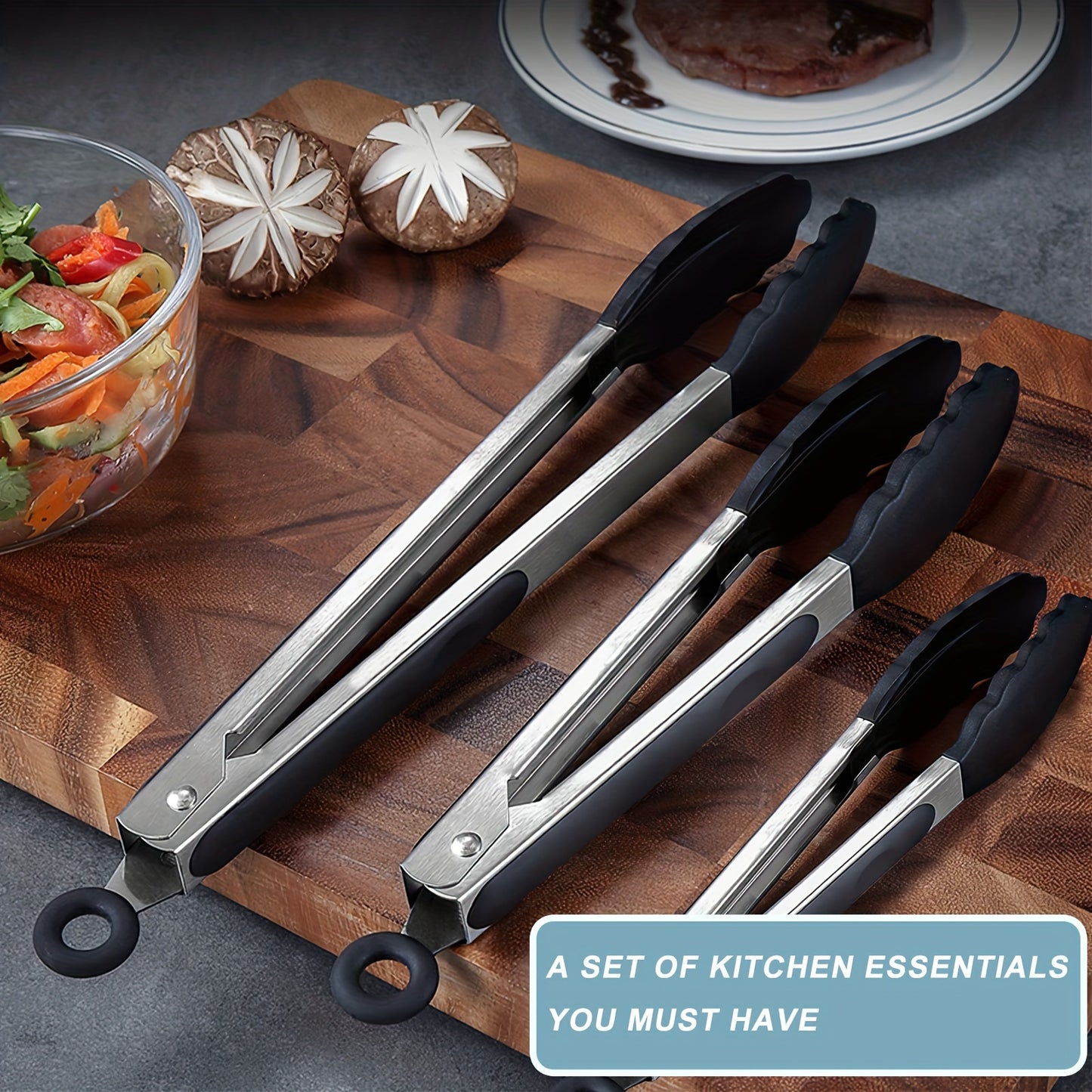 1pc of cooking clips, kitchen clips with silicone tips, locking clips, heavy duty, good grip, 7, 9, 30.48 cm, black grill toppers